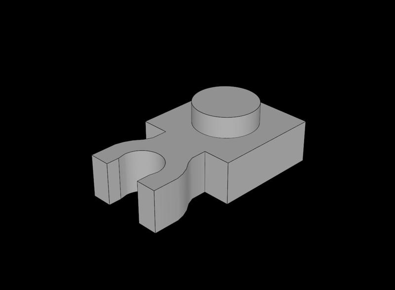 Lego Compatible (4085c.dat) Plate  1 x  1 with Clip Vertical (Thick U-Clip)