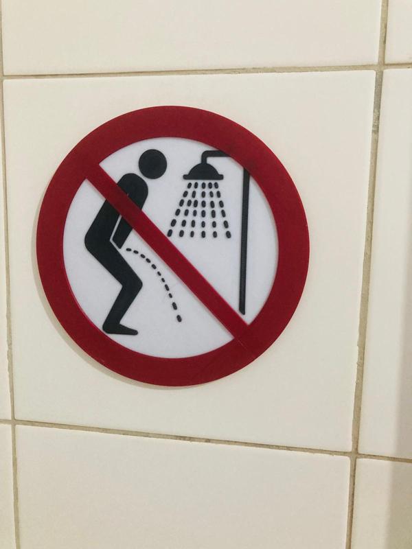 Prohibition Sign for Shower