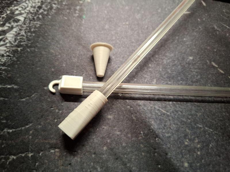 Blinds parts. Cone, dowel endcap, hook