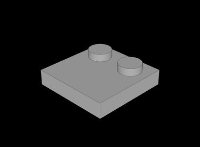 Lego Compatible (33909.dat) Plate  2 x  2 with 2 Studs on One Edge