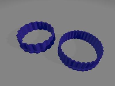 Corrugated round 40mm x2 cookie cutter