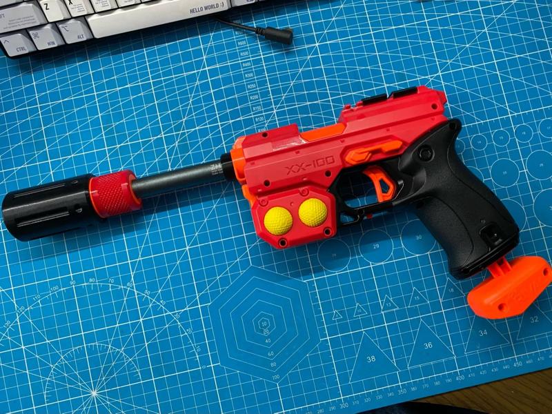 Nerf蛟龙发射器 super-easy shortened modification, no need to dismantle