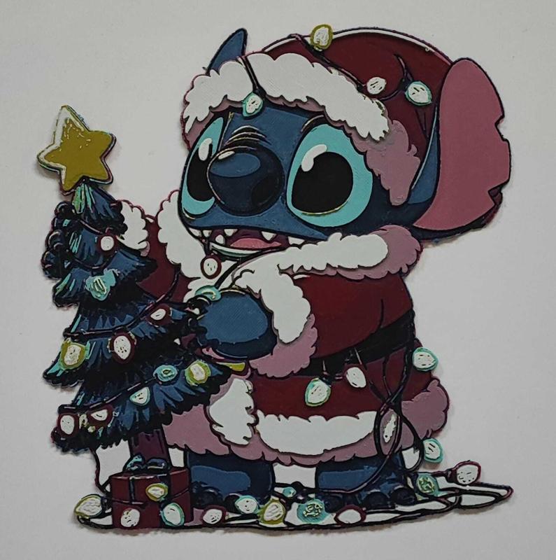 "Stitch Christmas with 3D Tree - STL Model".