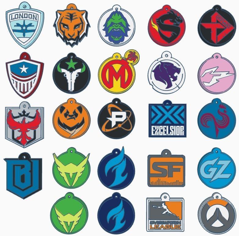 Overwatch League Team Keychains