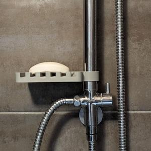 Shower rod soap dish