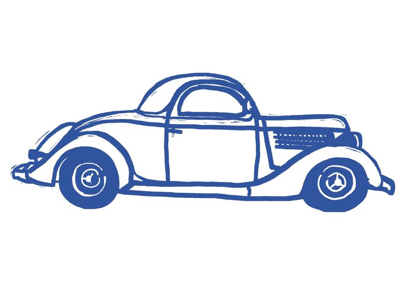 3 window coupe line art