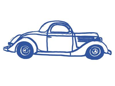 3 window coupe line art