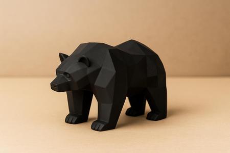 Low Poly Bear Figurine - 3D Printable Animal Sculpture