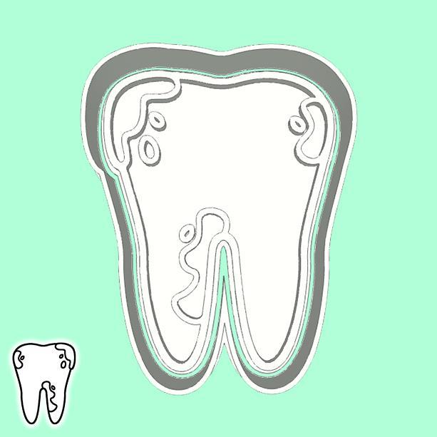 Dentist cookie cutters - dirty tooth (style 1)