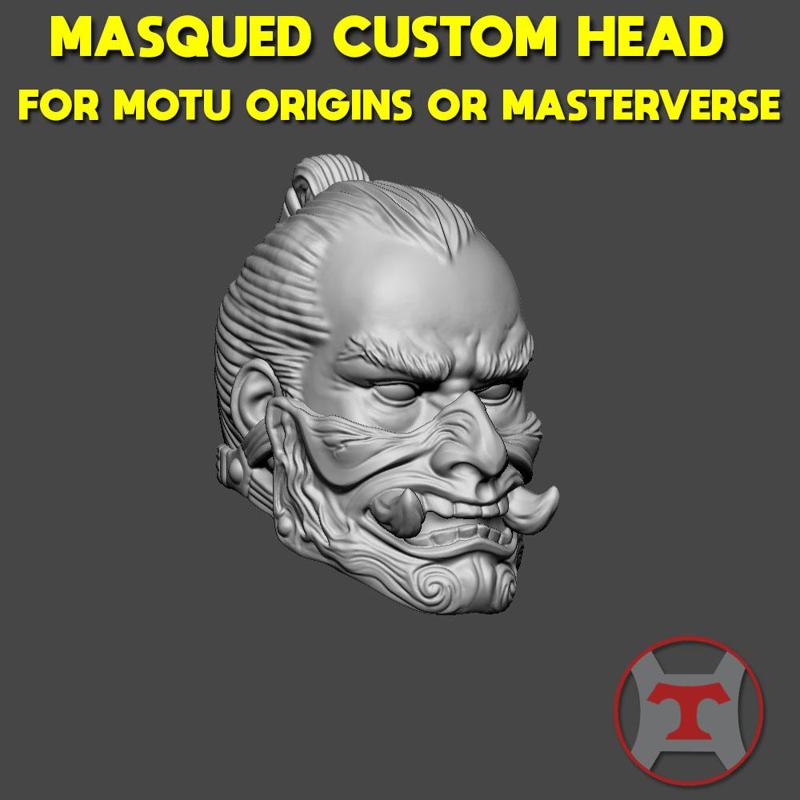 Masqued custom head for Motu Origins or Masterverse