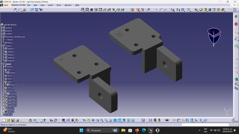 Creality Ender 3 V3 KE Led Light Bar Brackets