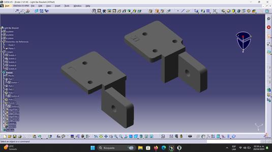 Creality Ender 3 V3 KE Led Light Bar Brackets