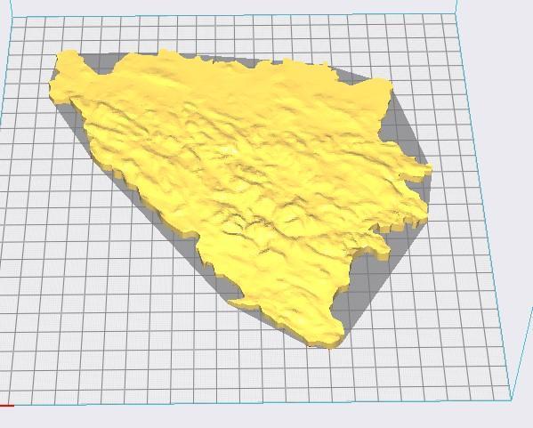 3D map of Bosnia and Herzegovina