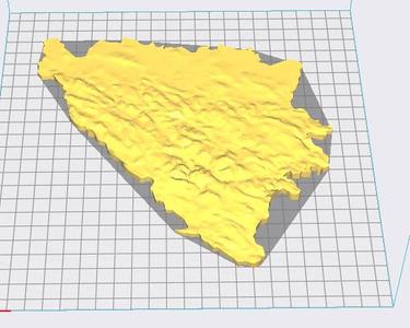 3D map of Bosnia and Herzegovina