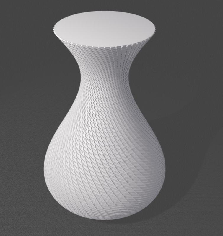 Double strip twisted vase