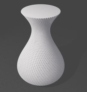 Double strip twisted vase