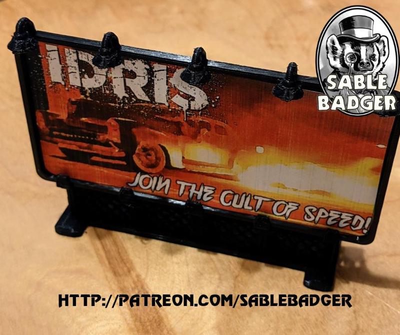 Gaslands - Roadside Billboards - rounded edge with Art