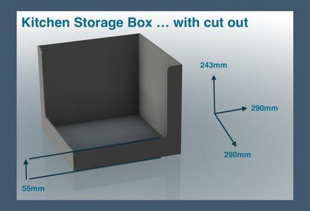 kitchen storage box with cutout