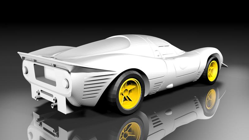 studio di modellazione e stampa 3D su Ferrari 412P 1967
