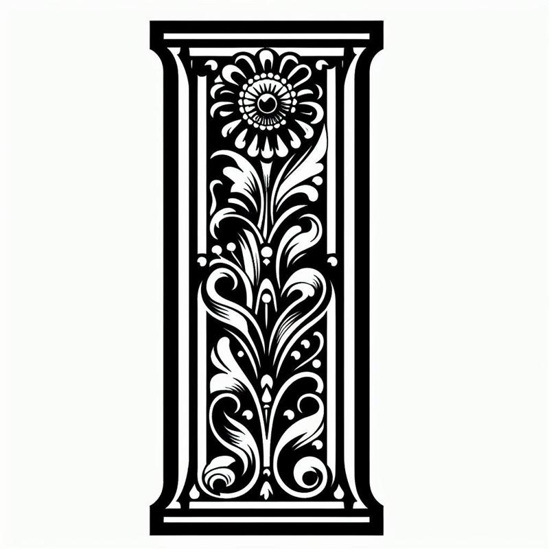 Frottage creation: letter I (version 4)