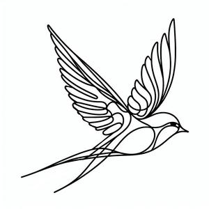 Wall art - Line bird 4