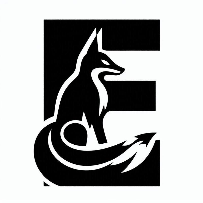 Fox alphabet: Letter E (version 5)