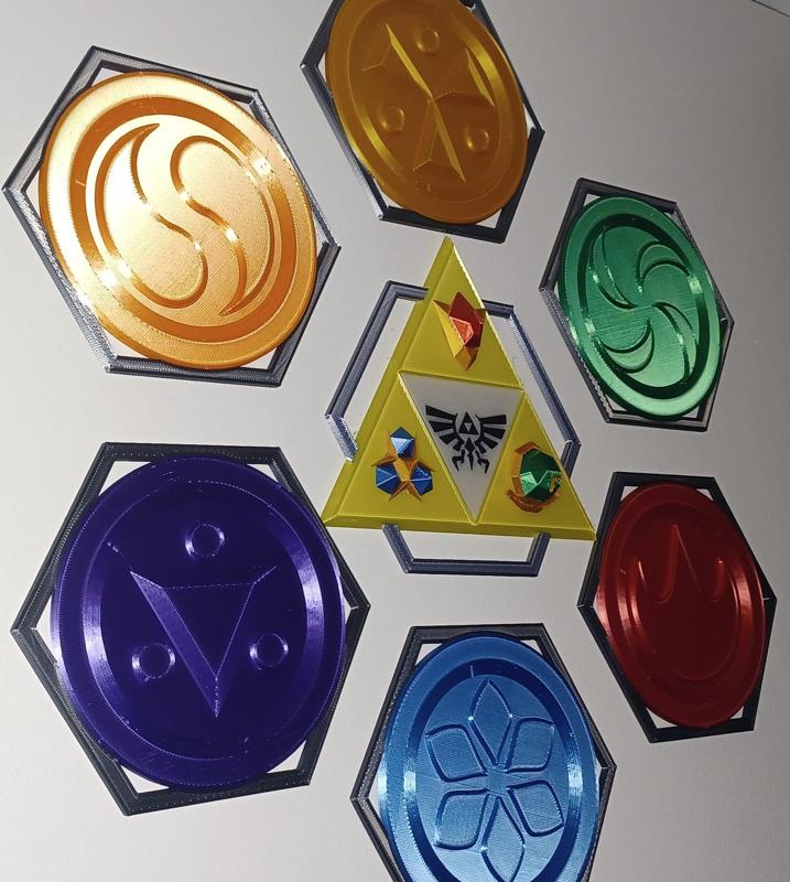 (DUAL COLOR) Zelda OoT Sage Medallions and child stones