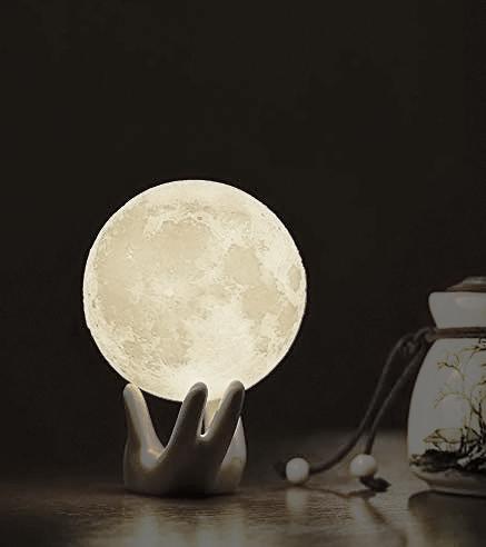 Moon Lamp With Hand Stand