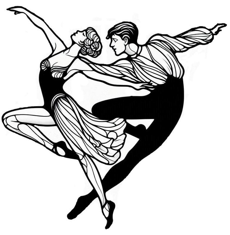 Stencil, wall art: Dancers