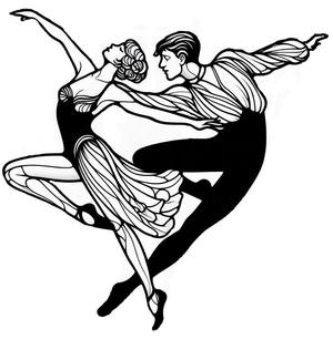 Stencil, wall art: Dancers