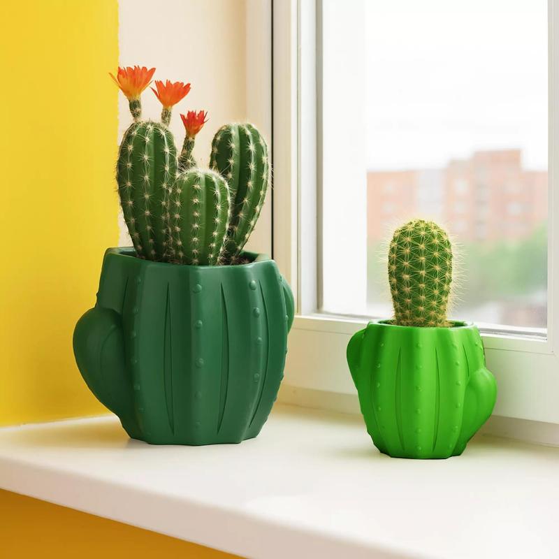Cactus Floral Vase - 2 pcs - Set - Cactus Shaped Pot