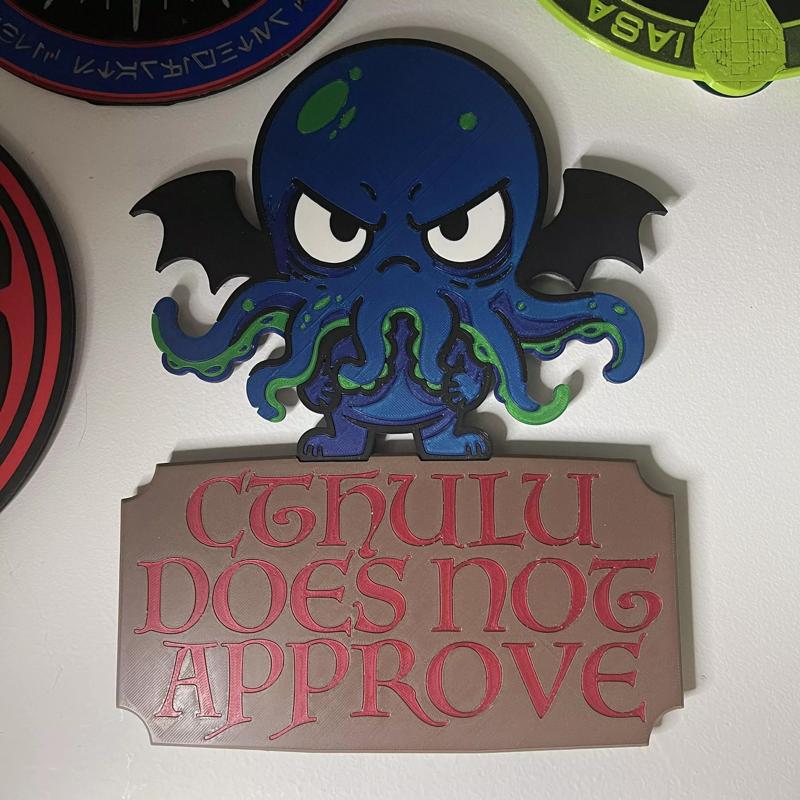 Cthulu Does Not Approve Wall Plaque