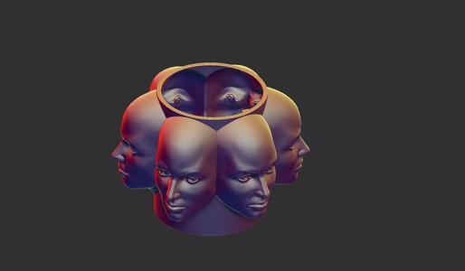 Face pot 3D print model