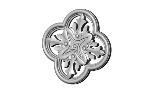 Gothic clover frame floral carving rosette relief ornament