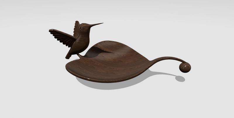 Hummingbird leaf bowl decoration, Jewellery Tray in Leaf Shape