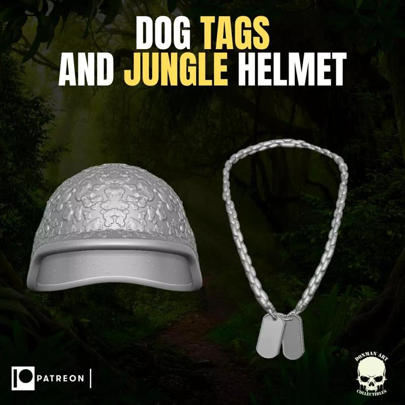 Dog Tags and Jungle Helmet for action figures