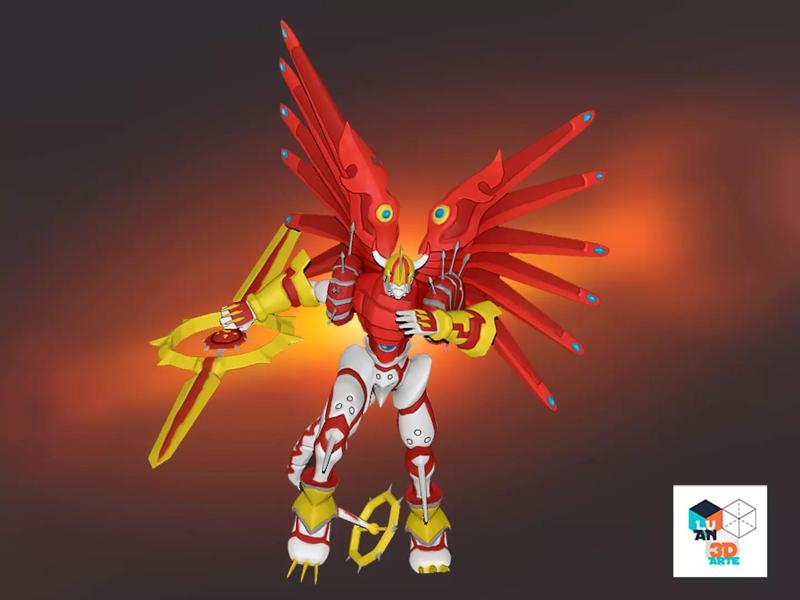 ShineGreymon dragon with wings