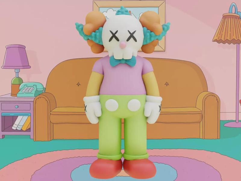 Kaws x Krusty The Clown Simpsons Collectible Art Toy Printable