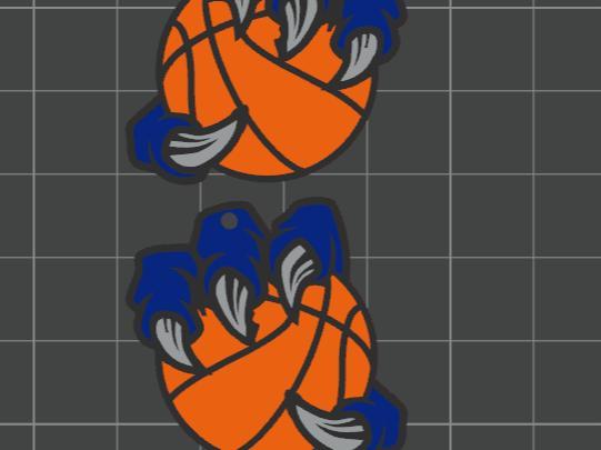 Basketball Claw earring, Bookmark, Keychain