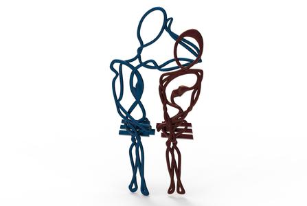 staring lovers (pair able pendant)