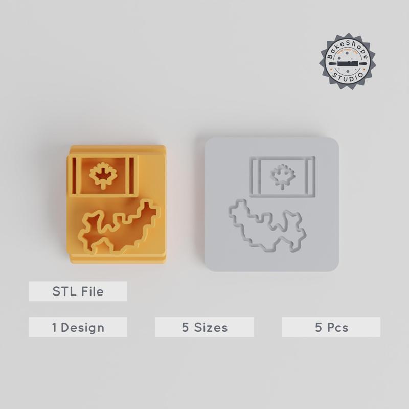 Map Stamp Tile Set, 5 Sizes, Perfect for Clay, Cookies & Fondant, Great for Crafts & Baking PRODUCT_5526