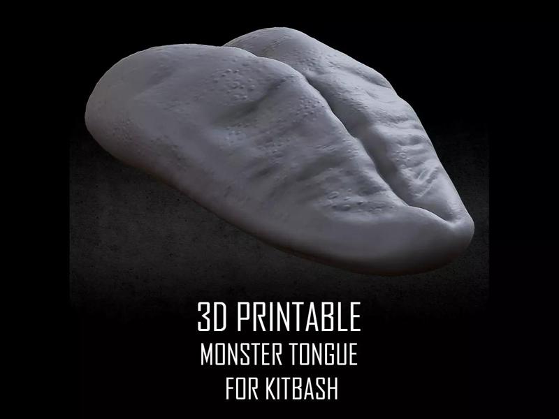 3D PRINTABLE MONSTER TONGUE FOR KITBASH - NORMAL