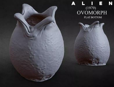 3D PRINTABLE OPEN ALIEN EGG OVOMORPH FLAT BOTTOM