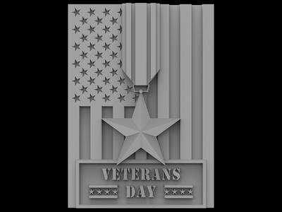 3D Model STL File for CNC Router/Laser & 3D Printer Veterans Day