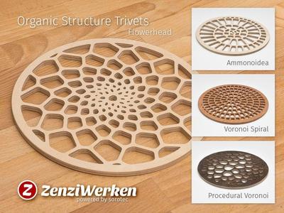 Various Organic Structure Trivets cnc/laser