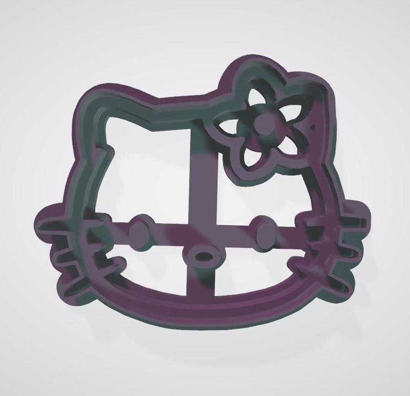 Kitty head cookie cutter