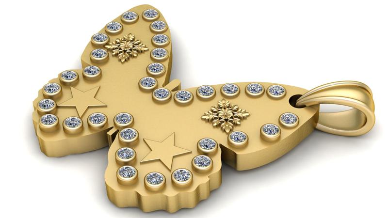 BUTTER FLY PANDANT 3D PRINTABLE MODAL