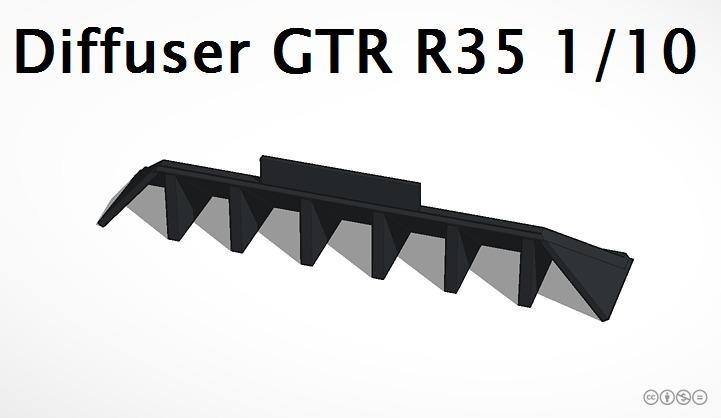 Diffuser GTR R35 1/10 Drift car