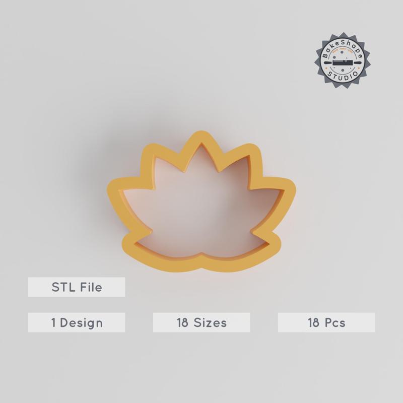 Lotus Shape Cutter Set, Sacred Water Flower, 18 Sizes 0.75"-5.00", Ideal for Cookies, Fondant, Clay, Purity & Serene Petal Designs