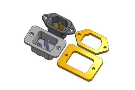 POWER ENTRY LOCKING FLANGE PANEL MOUNT CONNECTORS